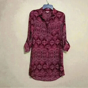 Miami Women’s Shirt Dress Sz Small with Pockets Bohemian Lightweight Vacation